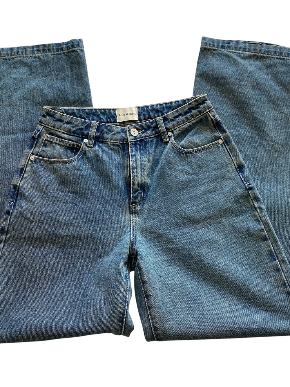 Abrand Straight-Leg Jeans in Medium Blue Denim - Picture 3 of 7